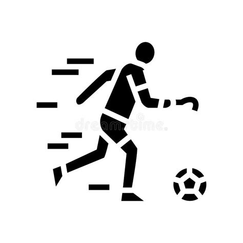 Soccer Football Playing Handicapped Athlete Glyph Icon Vector