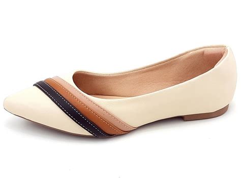 Sapatilha Cs Creme Café Caramelo Nude Bico Fino CECI Calçados Atacado de Calçados