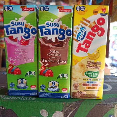 Jual Minuman Susu Kotak Uht Tango Rasa Pisang Cokelat Stroberi Shopee