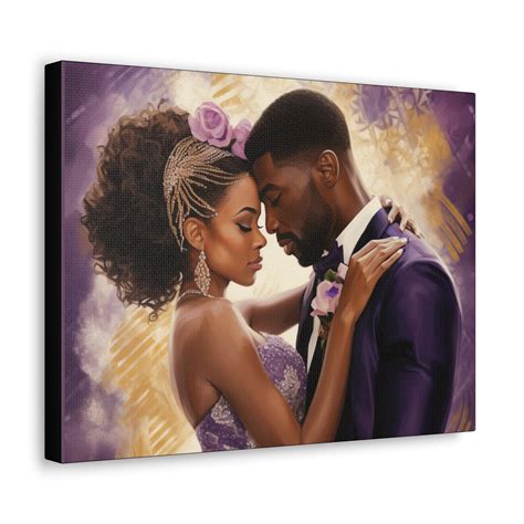 Black Love Art Canvas Afrocentric Wall Art Decor Black Couple Wall