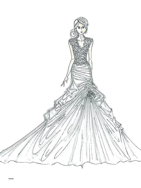 Wedding Dress Coloring Pages At Free Printable