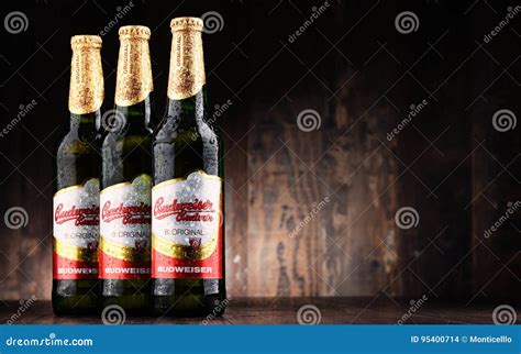 Bottles Of Budweiser Budvar Beer Editorial Stock Image Image Of