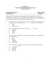 Economics Practice Multiple Choice Questions For Exam S