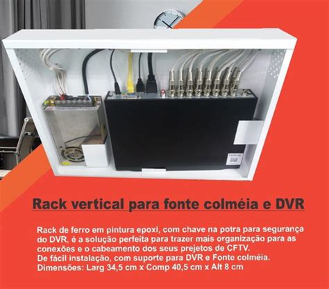 Rack Vertical Caixa Organizadora Met Lica Dvr Cftv Fonte Frete Gr Tis