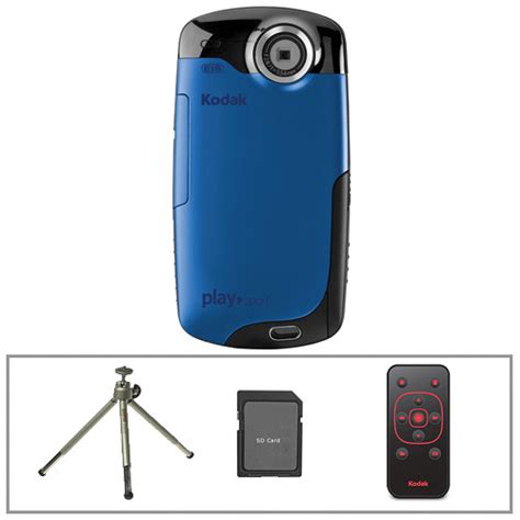 Kodak PLAYSPORT Video Camera With Remote Accessory Kit Blue