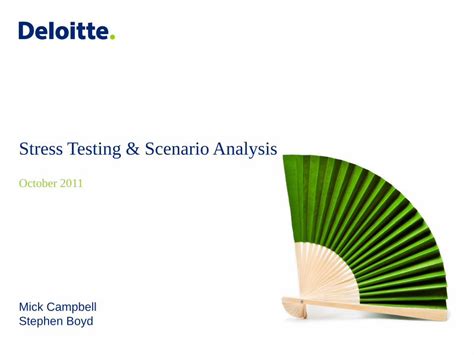 Pdf Stress Testing And Scenario Analysis · The Key Components Of An Effective Stress Testing