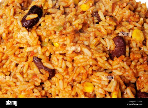 Mexican Rice Food Background Stock Photo Alamy