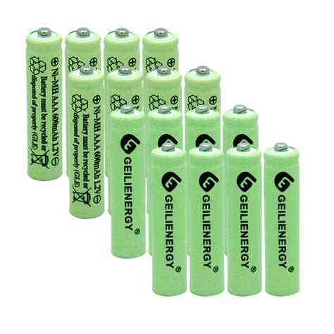 Oxwinou 16 Pack Aaa Rechargeable Batteries 600mah Pre Charged 1 2v Long Lasting Ni Mh Triple