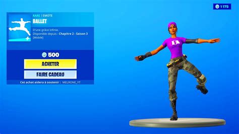 Fortnite New Emote Ballet Nouvelle Danse Youtube