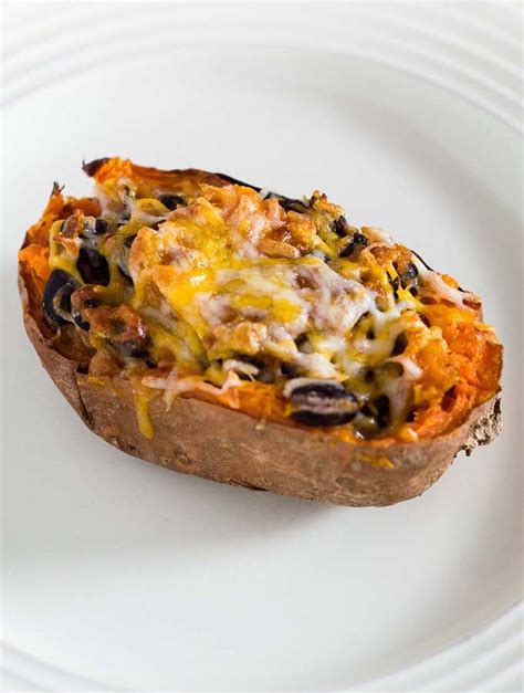 Twice Baked Sweet Potatoes With Black Beans By The Redhead Baker