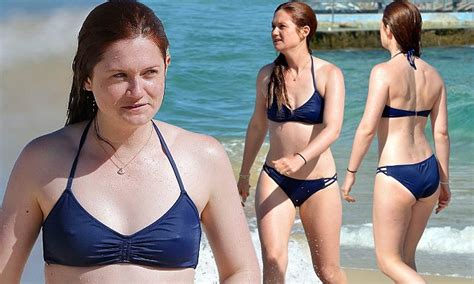 Harry Potter Star Bonnie Wright Showcases Her Enviable Bikini Body In A Navy Two Piece As She