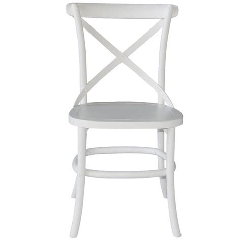 Sandstonesea White Zola Cross Back Oak Wood Dining Chairs Temple