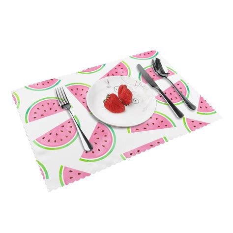 Home Watermelon Placemats Set Of Washable Wipeable Place Mats Place