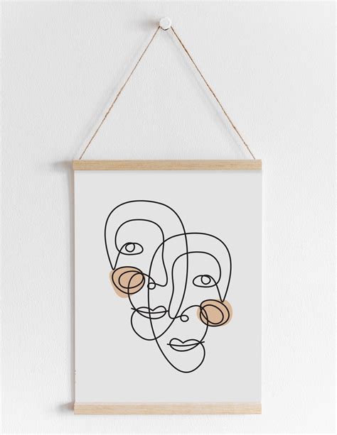 Single Line Face Art Print, Face Line Art, Face Line Drawing, Face Line Art Print, Face Line ...