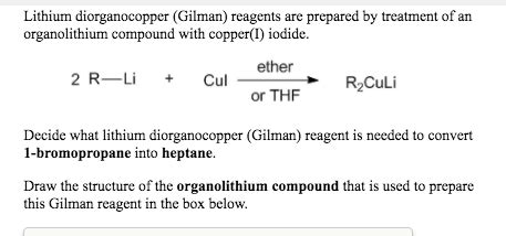 Solved Lithium Diorganocopper Gilman Reagents Are Prepared Chegg