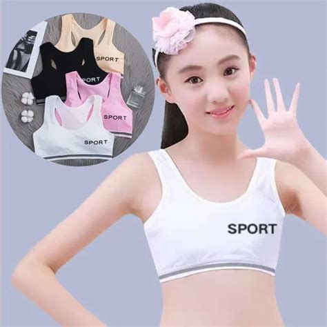 Ffj Soft Bra With Sponge For 8 14years Anti Exhaust Young Girl Teenager