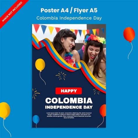 Premium PSD Colombia Independence Day Poster Template Design