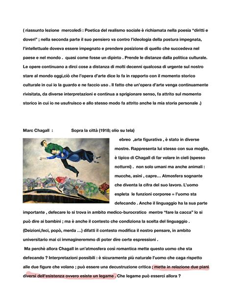 Analisi di un quadro - ( riassunto lezione mercoledì : Poetica del