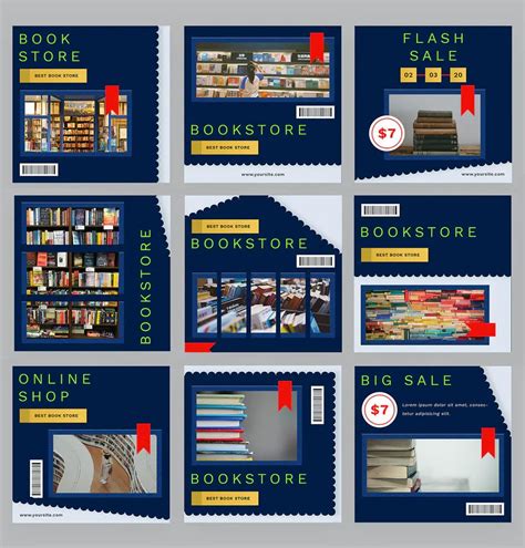 Bookstore Instagram Feeds Template Psd Bookstore Design Bookstore