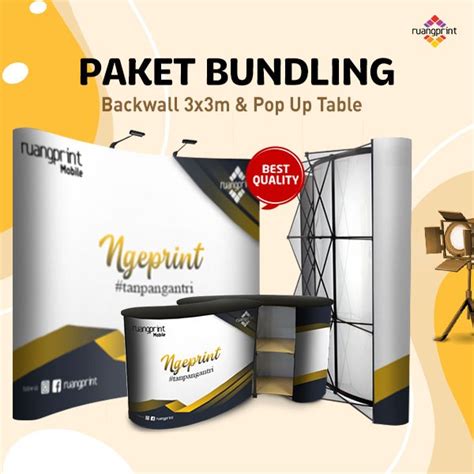 Jual Bundling Backwall Portable X Pop Up Table Backwall Backdrop