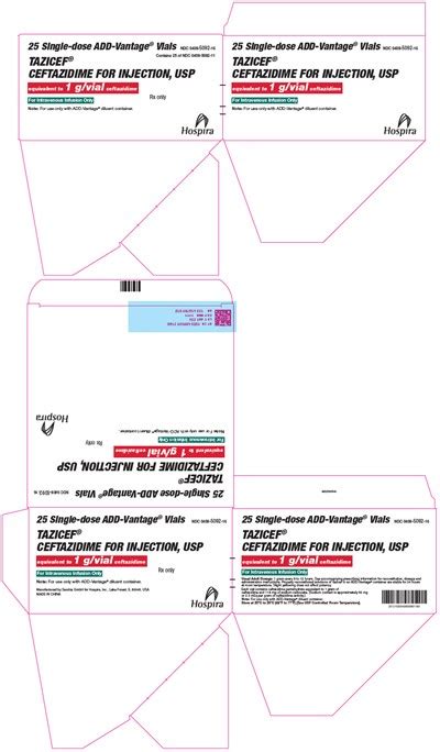 Ndc Tazicef Injection Powder For Solution Intravenous Label