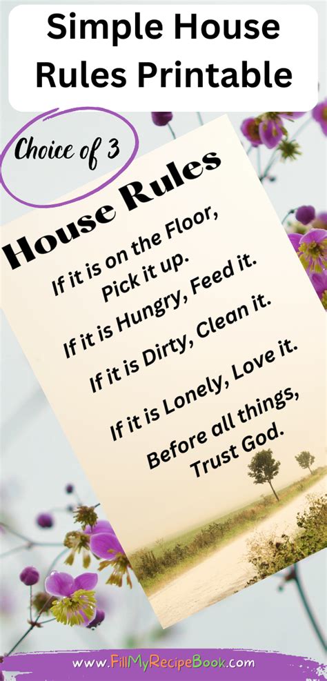 Simple-House-Rules-Printable - Fill My Recipe Book