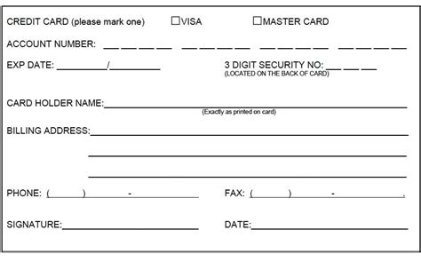 5 Free Credit Card Payment Form Templates Formats Examples In Word Excel