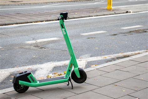 Rental Electric Scooter Bolt Electric Scooters Parked In A Row On A