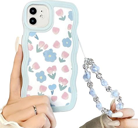 Ownest Compatible With Iphone Case Flowers Cute With Floral Blue For