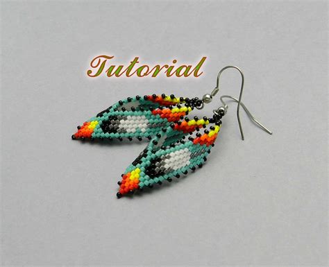 Pdf Beaded Earrings Tutorial Russian Leaf American Indian Etsy