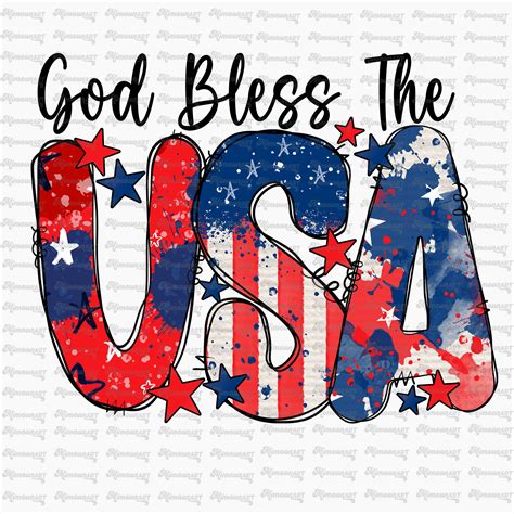 God Bless the USA PNG American Flag Png USA Png Blessed - Etsy