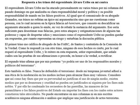 Rodrigo Uprimny Le Respondió A Álvaro Uribe Por Declaraciones En Su