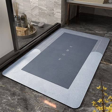 Outai Super Absorbent Bath Mat Quick Drying Bathroom Rug Non Slip Entrance Doormat Nappa Skin