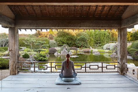 "Woman Meditating In Japanese Meditation Garden" by Stocksy Contributor ...