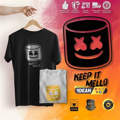 Marshmello Tshirt Men Women Tee Marshmello T Shirt Baju Kain Sejuk