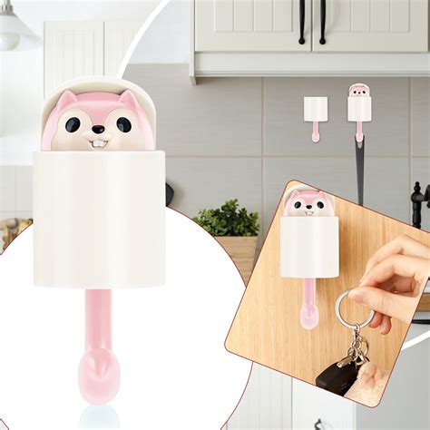 Ctnporpo Kitchen Supplies Storage Rack Squirrel Wall Hook Adhesive Home