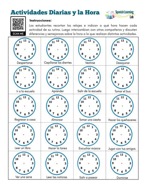 This Worksheet Will Help You Practice Both Telling Time In Spanish And