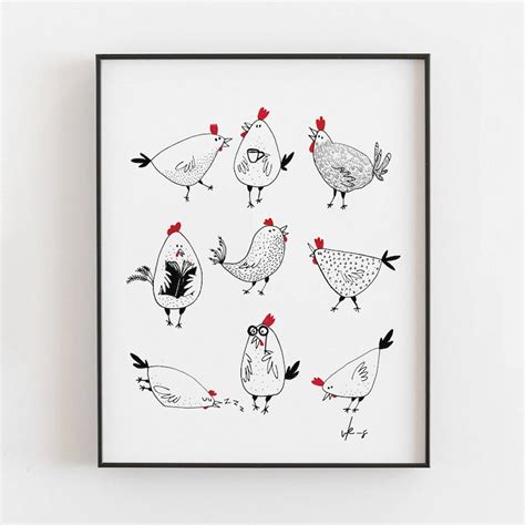 Chicken Art - Etsy