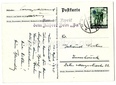 Iii Reich Farbige Propaganda Postkarte M Rz Ein Volk