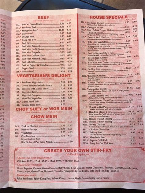 Menu At China Kitchen Restaurant Naperville S Washington St