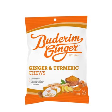 Buy Buderim Ginger Turmeric And Ginger Chews 50g Mydeal