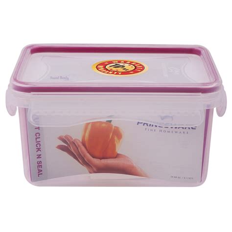 Princeware Click N Seal Transparent Rectangular Plastic Container Ml