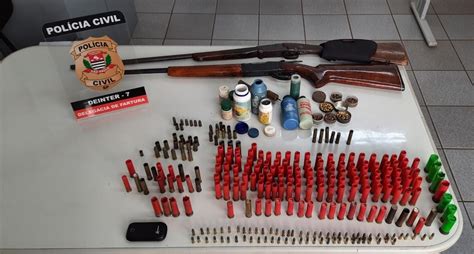 Polícia Apreende Armas De Fogo E Munições Com Idoso Dentro De Sítio Em