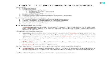 Tema 9 La Biosfera Descripción De Ecosistemasroblepnticmecesctmat9ecosistemas