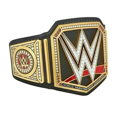 the wwe wrestling belt is shown in gold and black, with diamonds on it ...