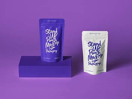 Free Stand Up Pouch Packaging Mockup (PSD)