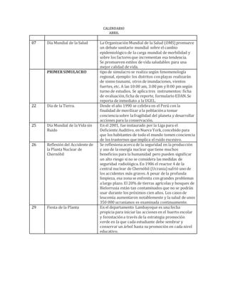 Calendario Regi N Lambayeque Pdf