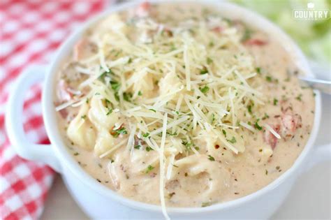 Crock Pot Creamy Tortellini Sausage Stew The Country Cook