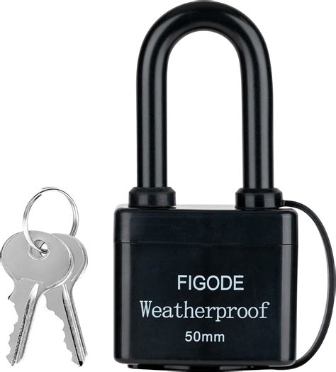 FIGODE® Outdoor Waterproof Padlock, Covered Heavy Duty Laminated Steel ...