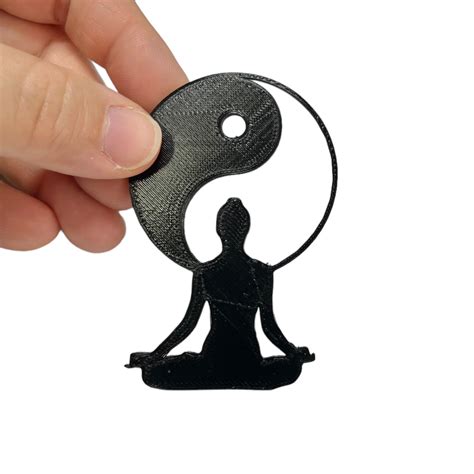 Stl File Yin Yang Symbol With Yoga Silhouette Stl Svg D Print